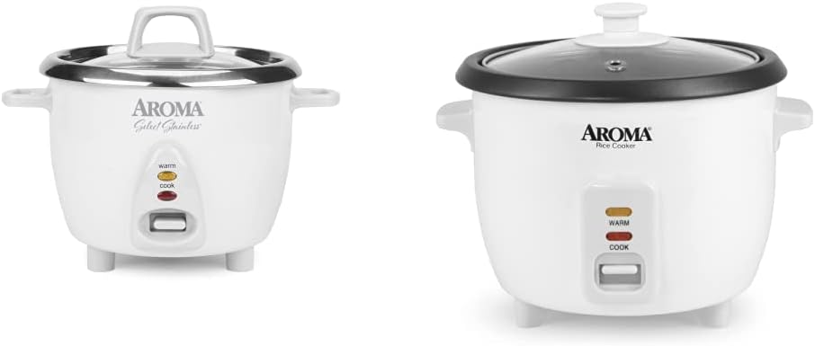 Aroma Housewares Select Stainless Rice Cooker & Warmer with Uncoated Inner Pot, 14-Cup(cooked) / 3Qt, ARC-757SG