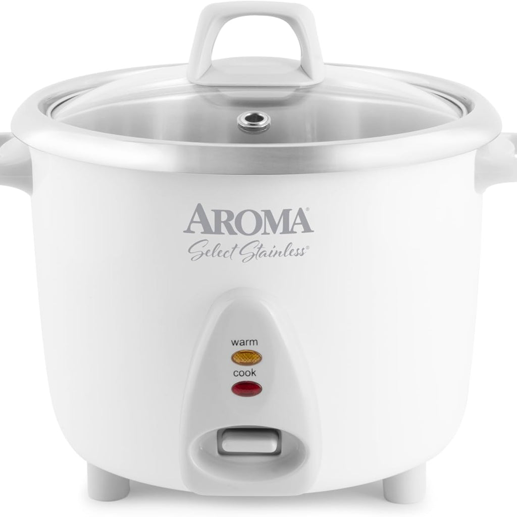 Aroma Housewares Select Stainless Rice Cooker & Warmer with Uncoated Inner Pot, 14-Cup(cooked) / 3Qt, ARC-757SG