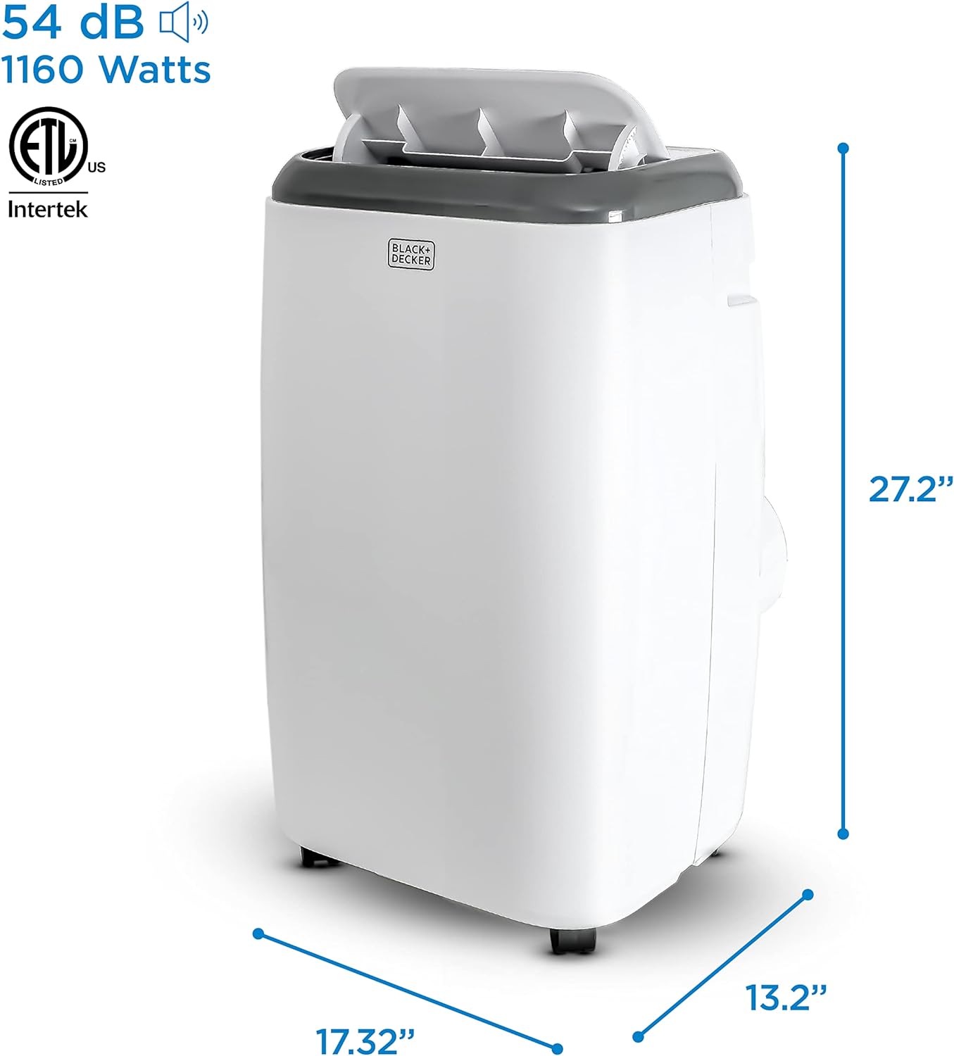 BLACK+DECKER 10,000 BTU Portable Air Conditioner with Remote Control, White