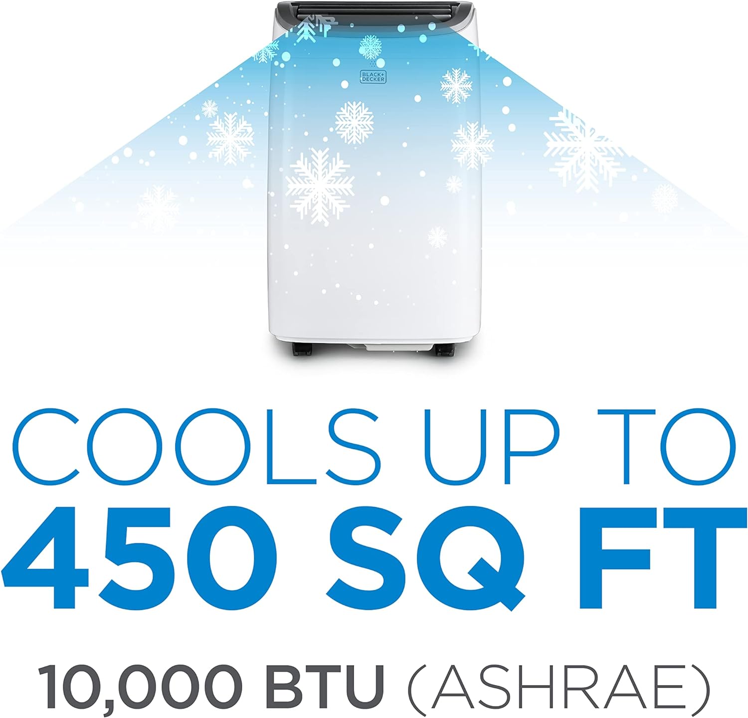 BLACK+DECKER 8,000 BTU Portable Air Conditioner up to 350 Sq. with Remote Control, White