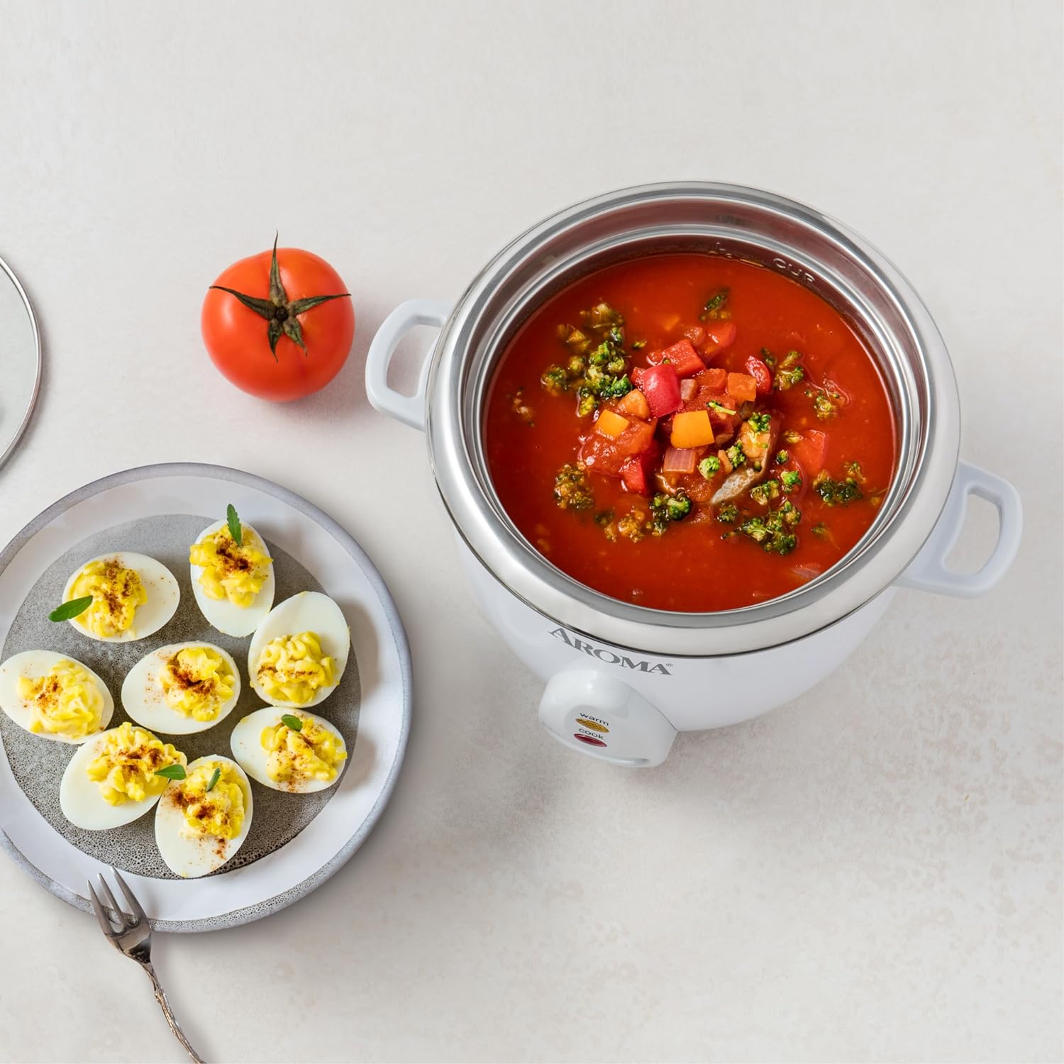 Aroma Housewares Select Stainless Rice Cooker & Warmer with Uncoated Inner Pot, 14-Cup(cooked) / 3Qt, ARC-757SG