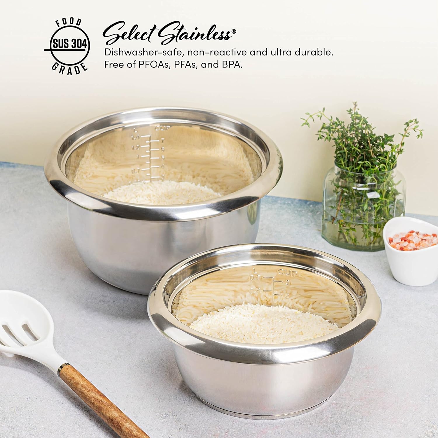 Aroma Housewares Select Stainless Rice Cooker & Warmer with Uncoated Inner Pot, 14-Cup(cooked) / 3Qt, ARC-757SG