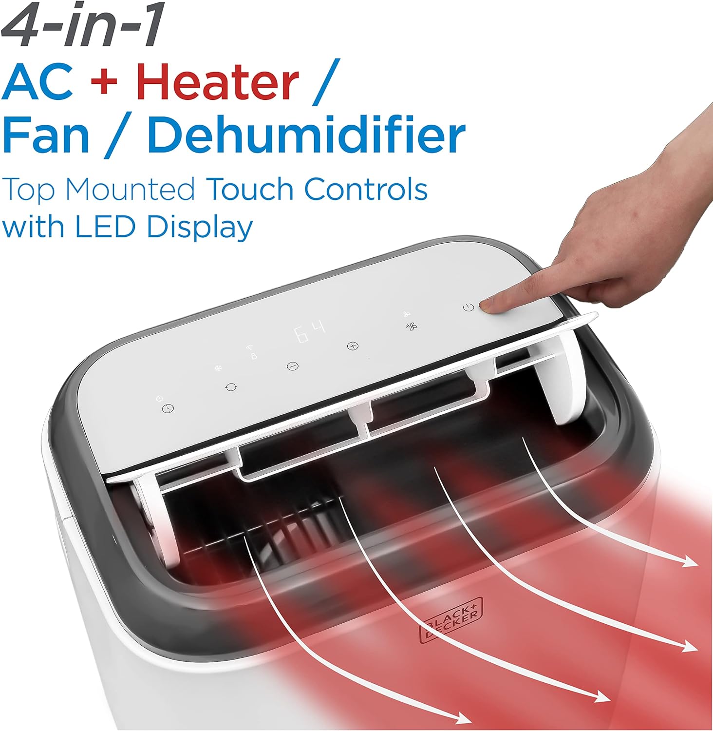 BLACK+DECKER 10,000 BTU Portable Air Conditioner with Remote Control, White