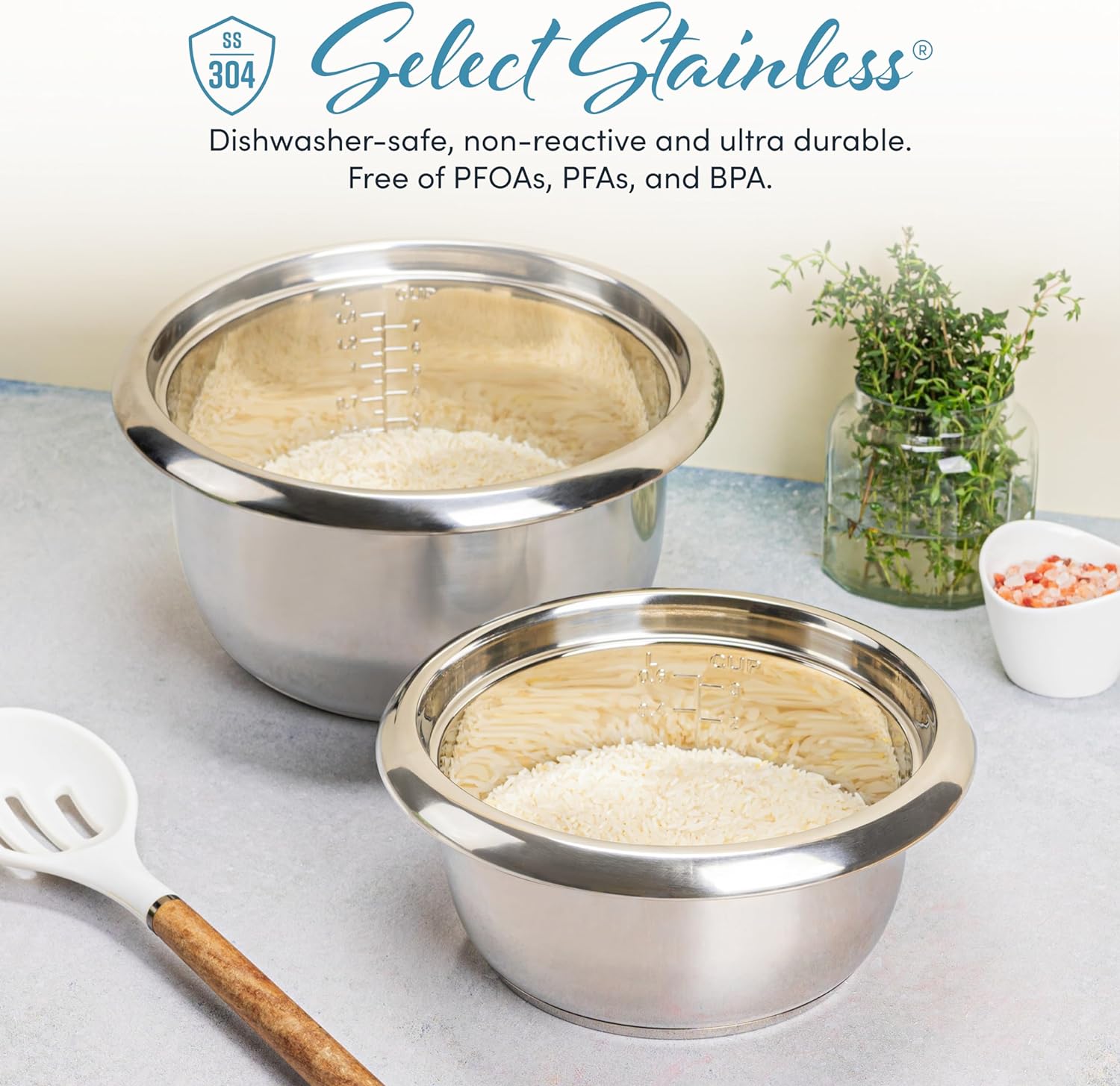 Aroma Housewares Select Stainless Rice Cooker & Warmer with Uncoated Inner Pot, 14-Cup(cooked) / 3Qt, ARC-757SG