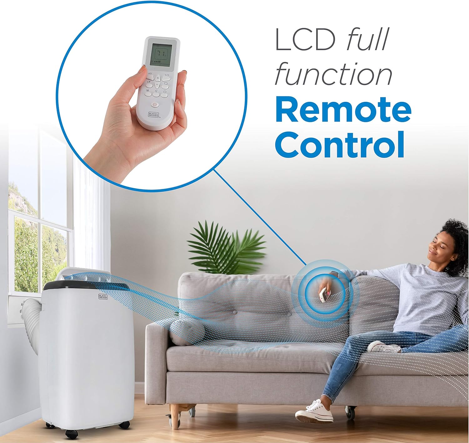 BLACK+DECKER 10,000 BTU Portable Air Conditioner with Remote Control, White